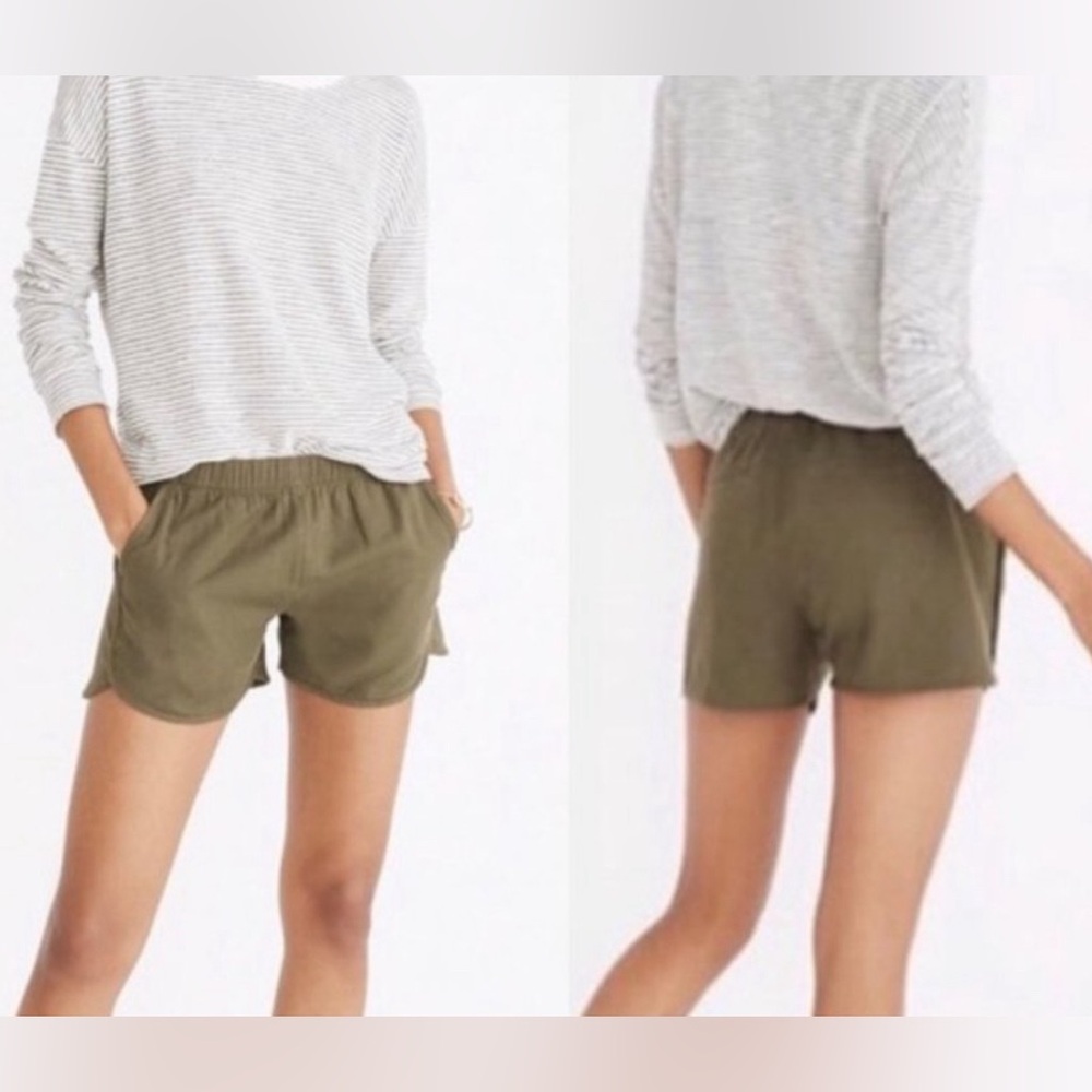 Madewell Pull On Elastic Waist Green Shorts Women Size Medium